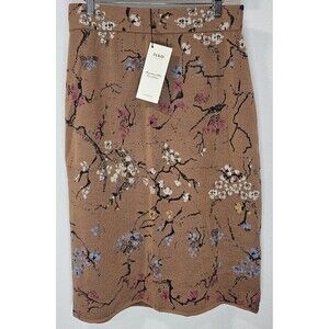 Ivko Women Cherry Blossom Wool Pencil Skirt-Nougat Size XL (42) NWT 212550 $289